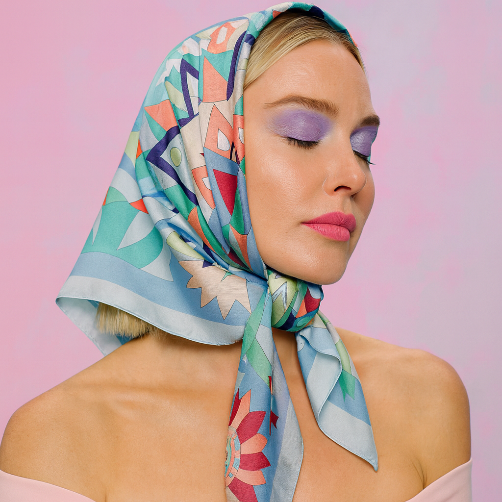 Glamourous Blue Printed Scarf Shopella
