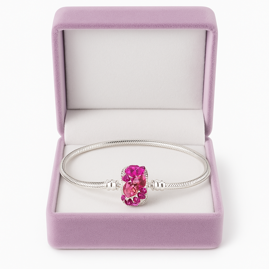 Swarovski Crystal BeCharmed Flying Heart Bead silver Charms Shopella