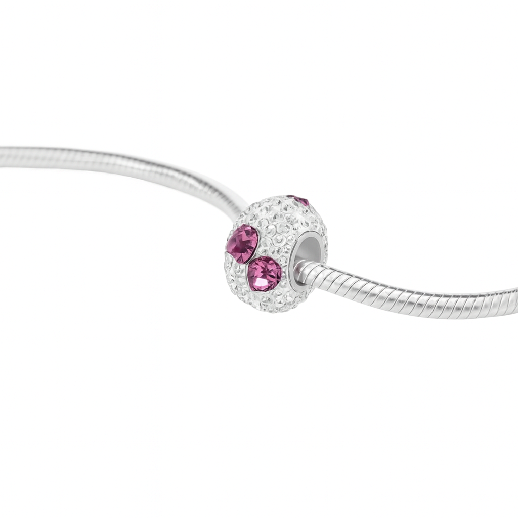Swarovski Becharmed Fuchsia & Purple Charm silver Charms Shopella