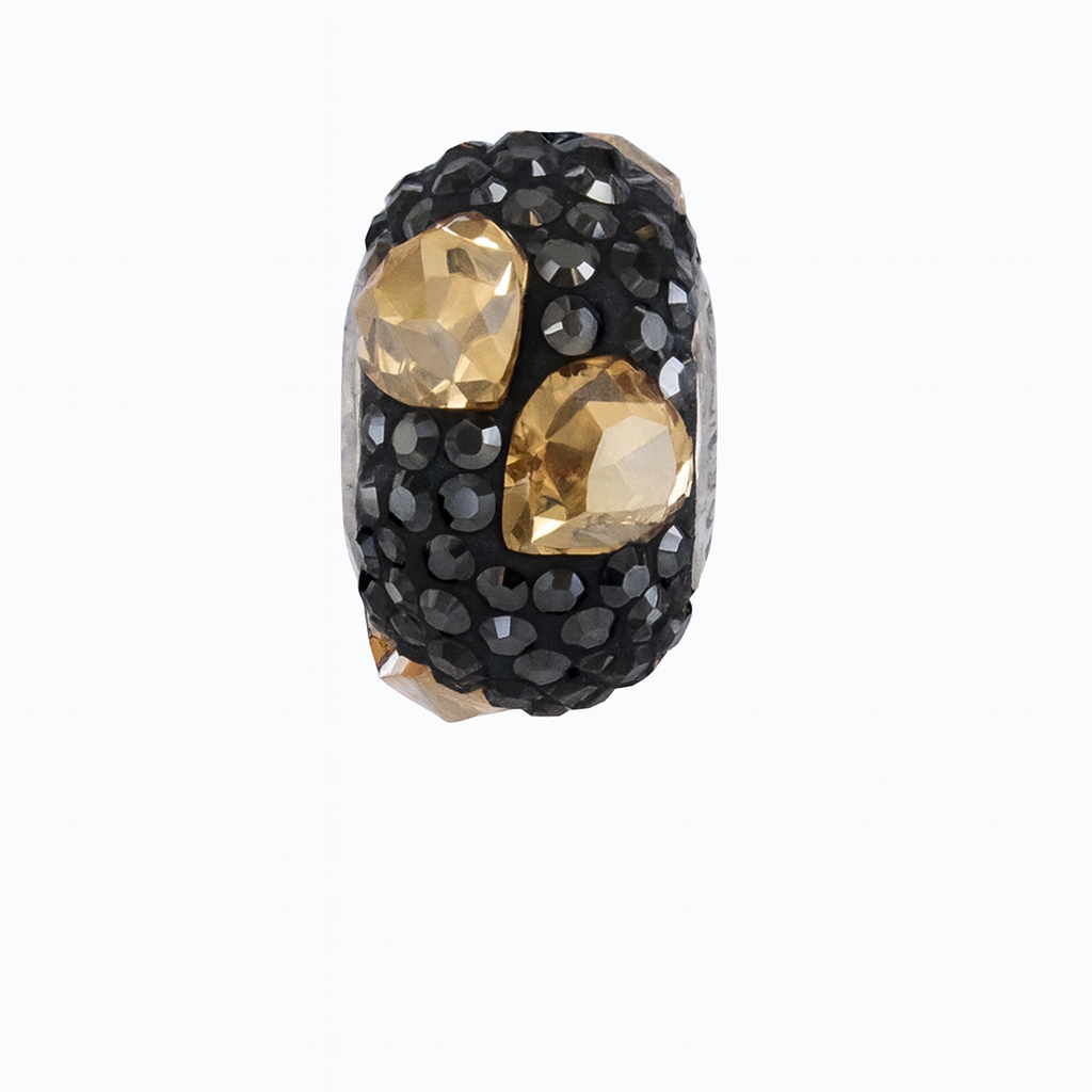 Swarovski Gold & Black silver Charms Shopella