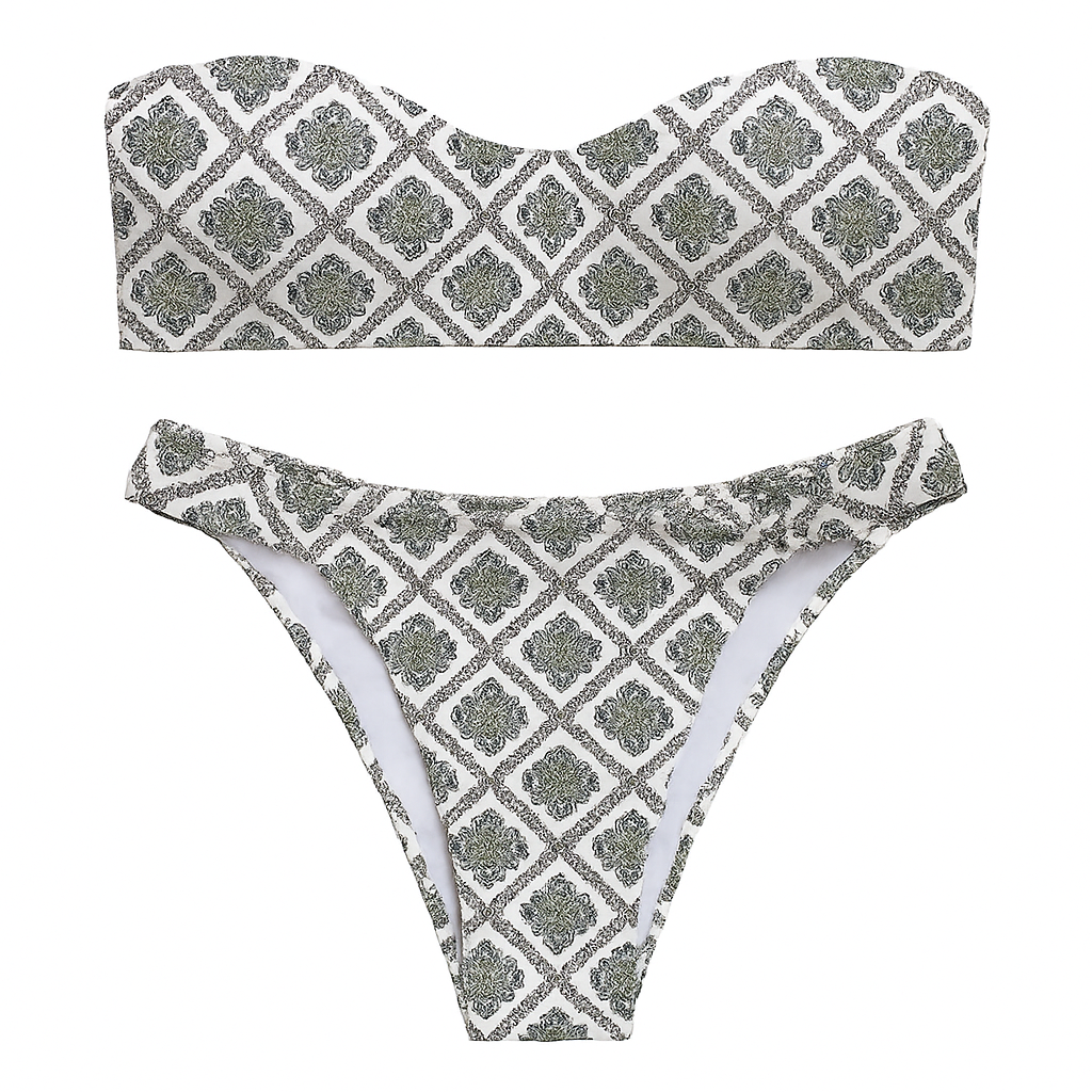 The Bandeau Printed Bikini swimwear kakaclo