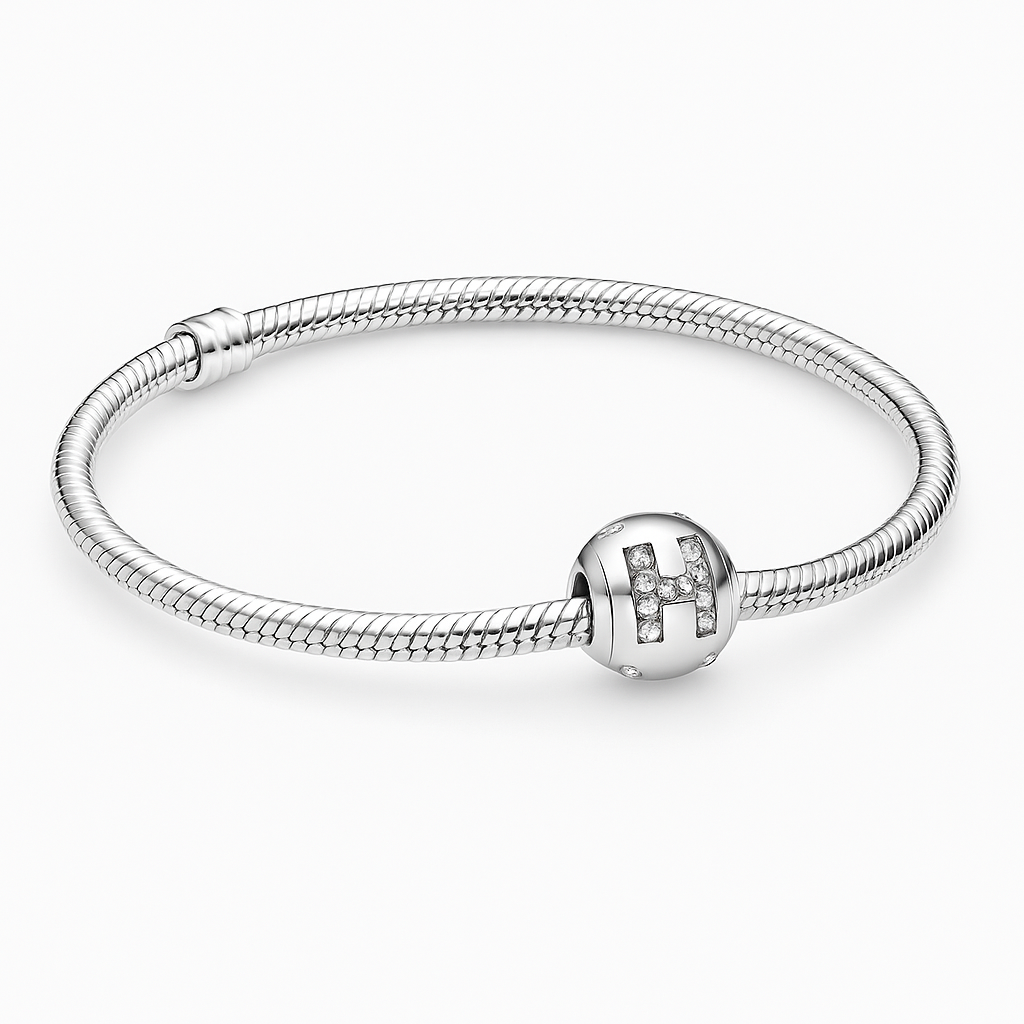 Silver H Charm silver charms Shopella