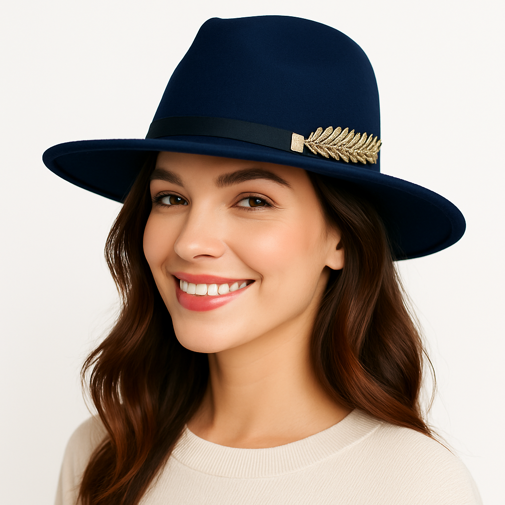 Navy Blue Fedora Hat hats Shopella