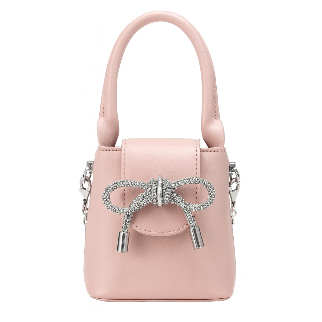 Mini Pink Rhinestone Bow Bag bags Shopella