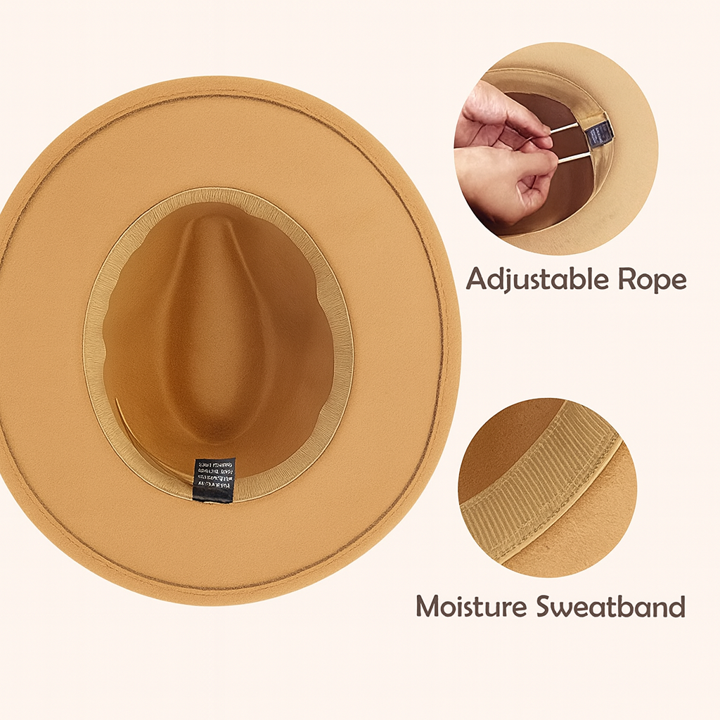 Tan Fedora With Metal Leaf hats Shopella