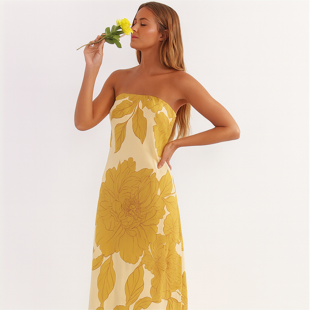 Yellow Rose Summer Dress dresses Dropshipman