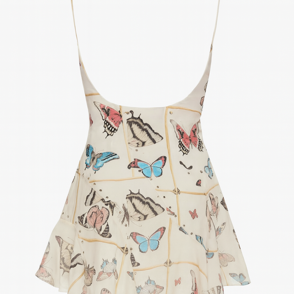 French Butterfly Print Dress dresses kakaclo