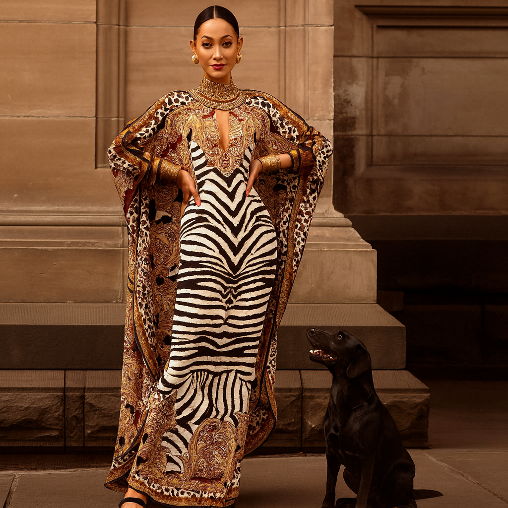Leopard Print Kaftan Dress Dresses kakaclo