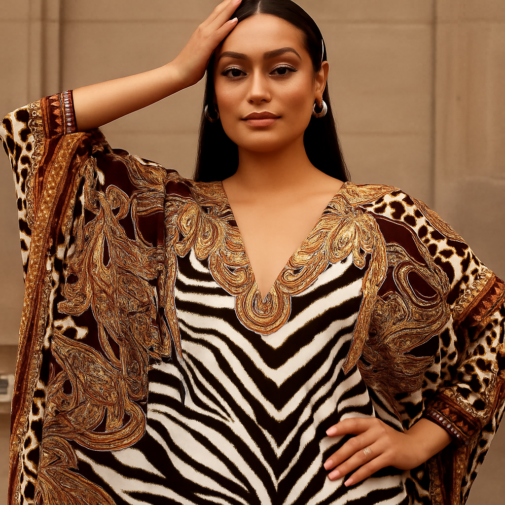 Leopard Print Kaftan Dress Dresses kakaclo