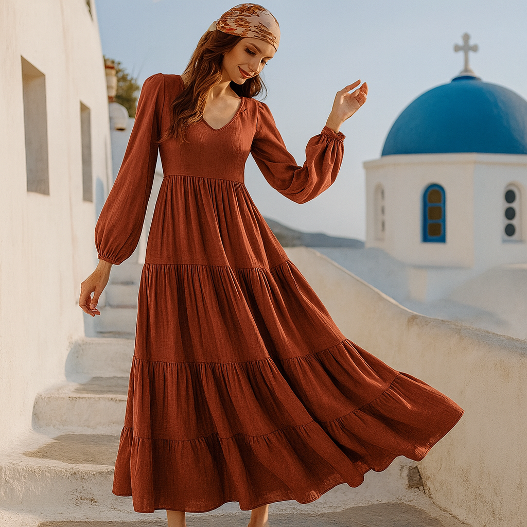 Elegant Long Sleeve Dress DRESSES kakaclo