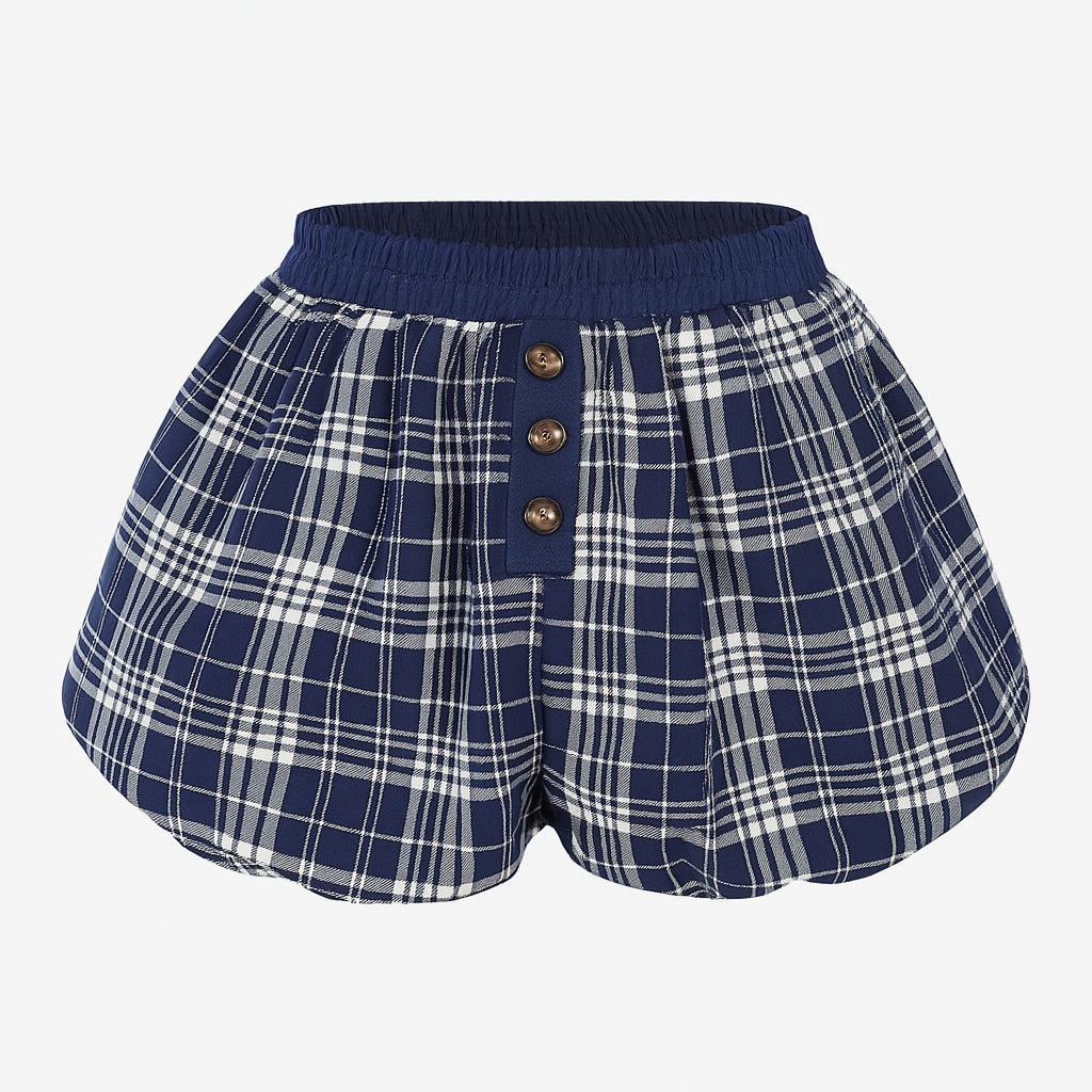 Y2K Retro Plaid Flower Bud Skirt kakaclo