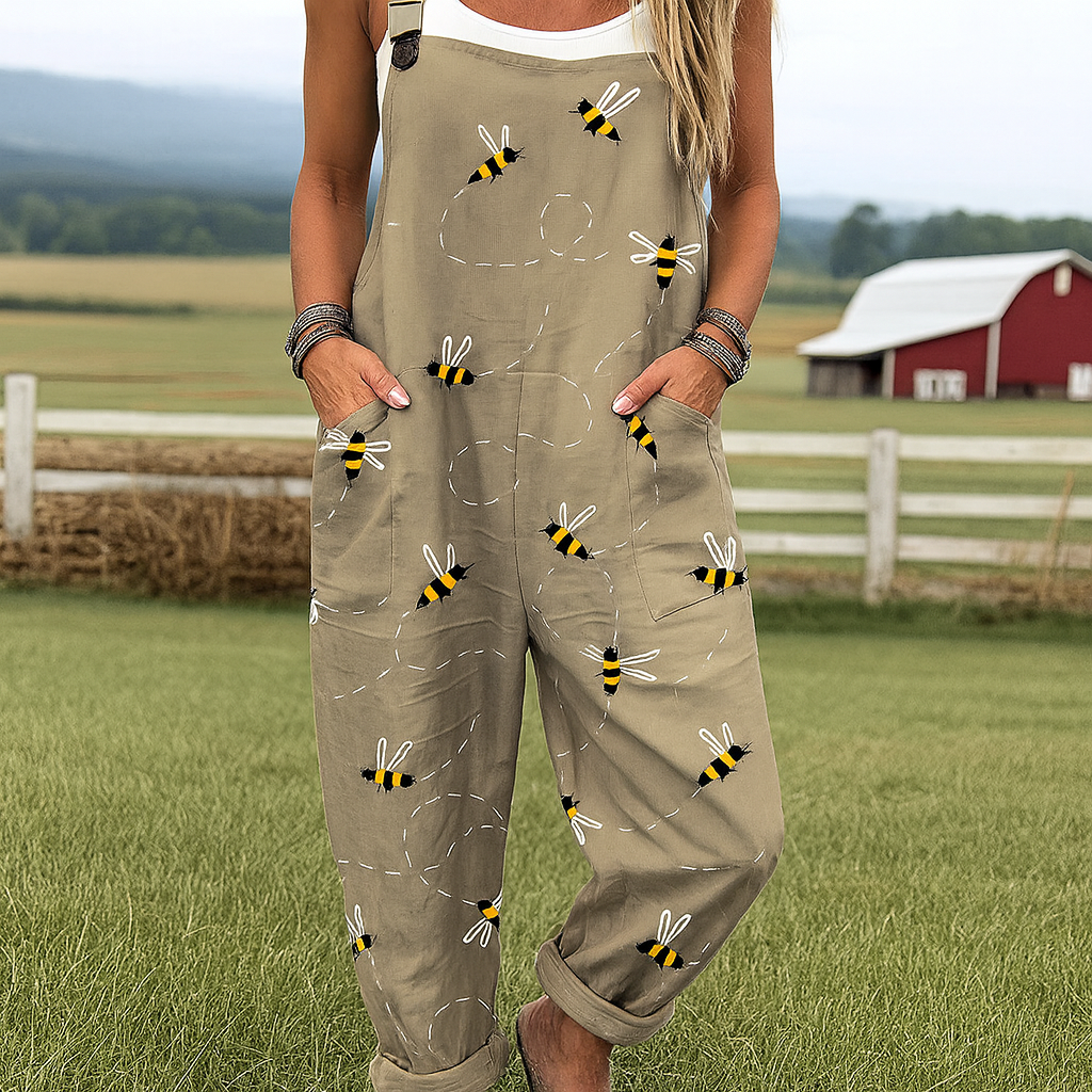 Bamboo Linen Bee Overalla overalls Dropshipman
