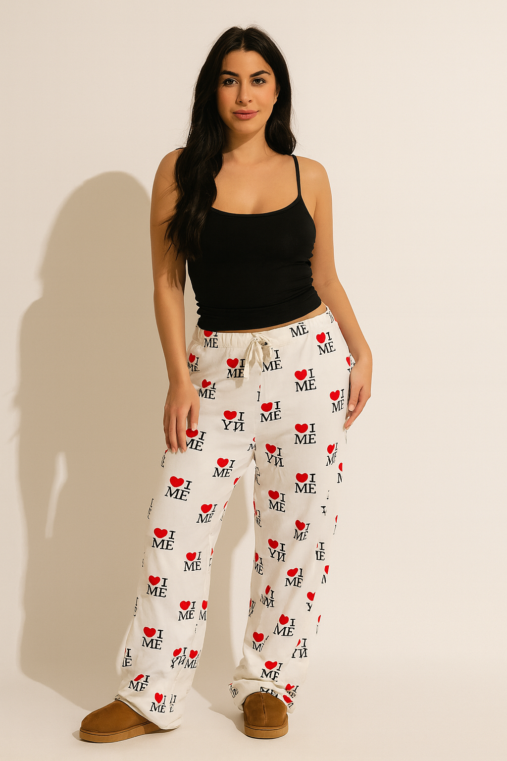 Lace-Up Letter Print Joggers bottoms Dropshipman