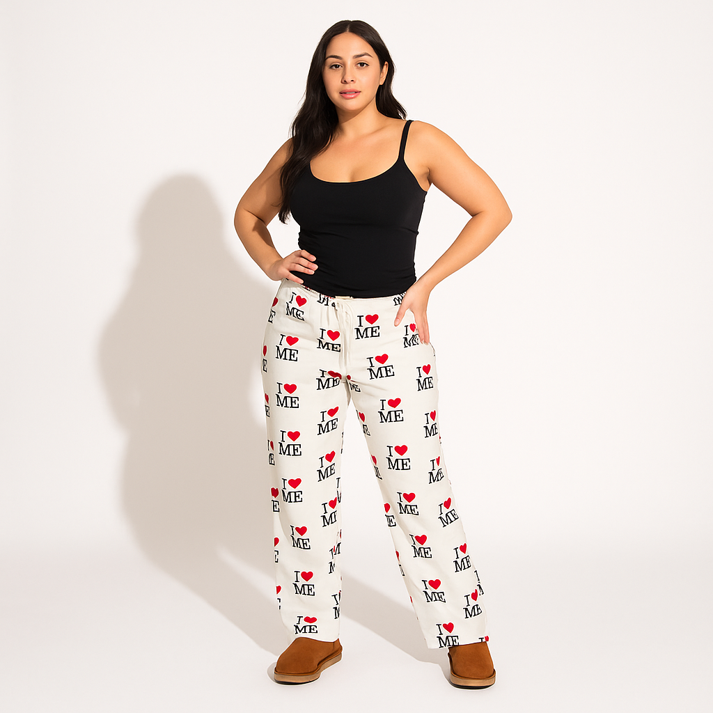 Lace-Up Letter Print Joggers bottoms Dropshipman