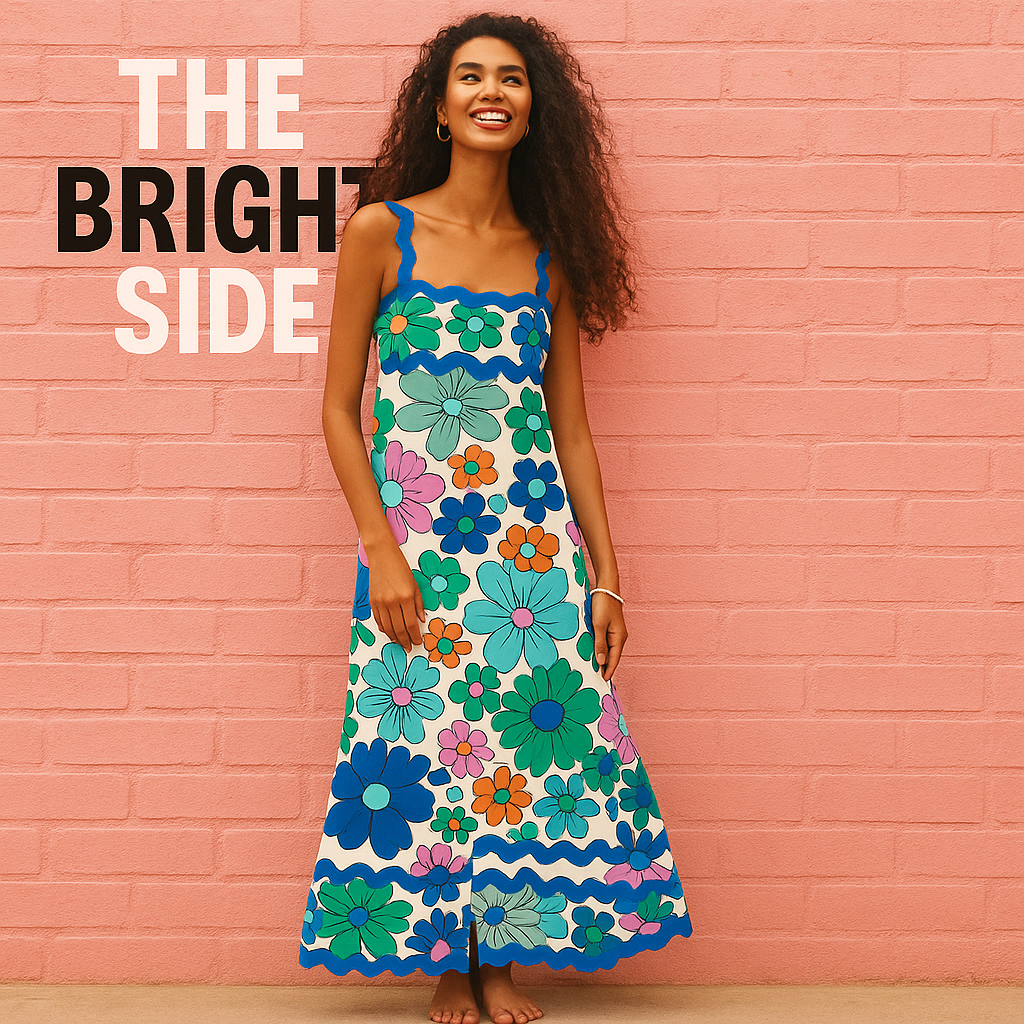Floral Wave Sling a-Line Dress dresses kakaclo