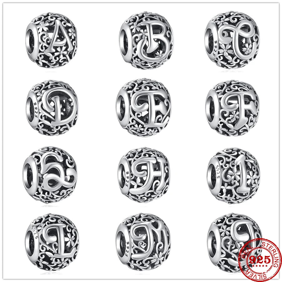 Silver 925 Vintage Letter Charms silver Charms Shopella