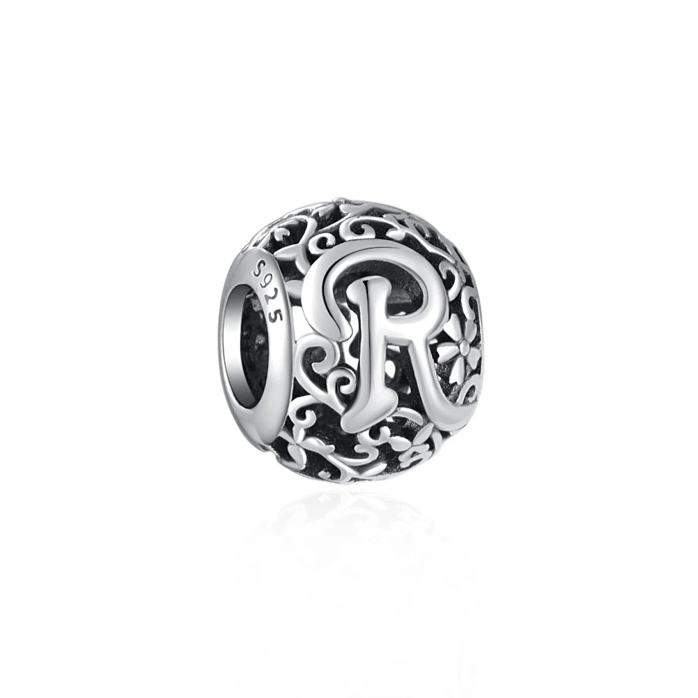 Silver 925 Vintage Letter Charms silver Charms Shopella R a