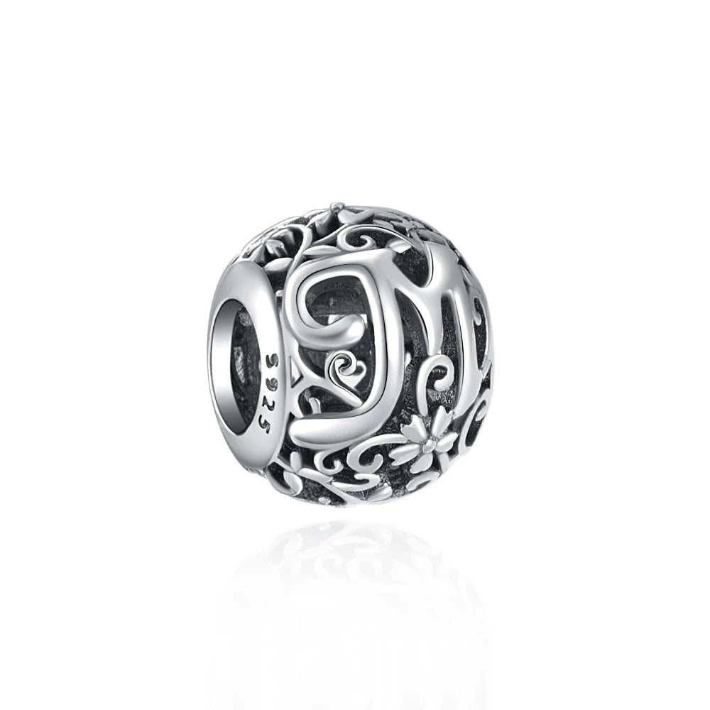 Silver 925 Vintage Letter Charms silver Charms Shopella M a