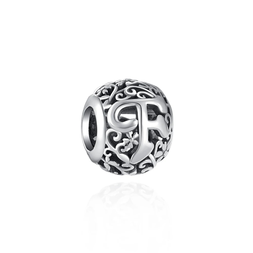 Silver 925 Vintage Letter Charms silver Charms Shopella F a