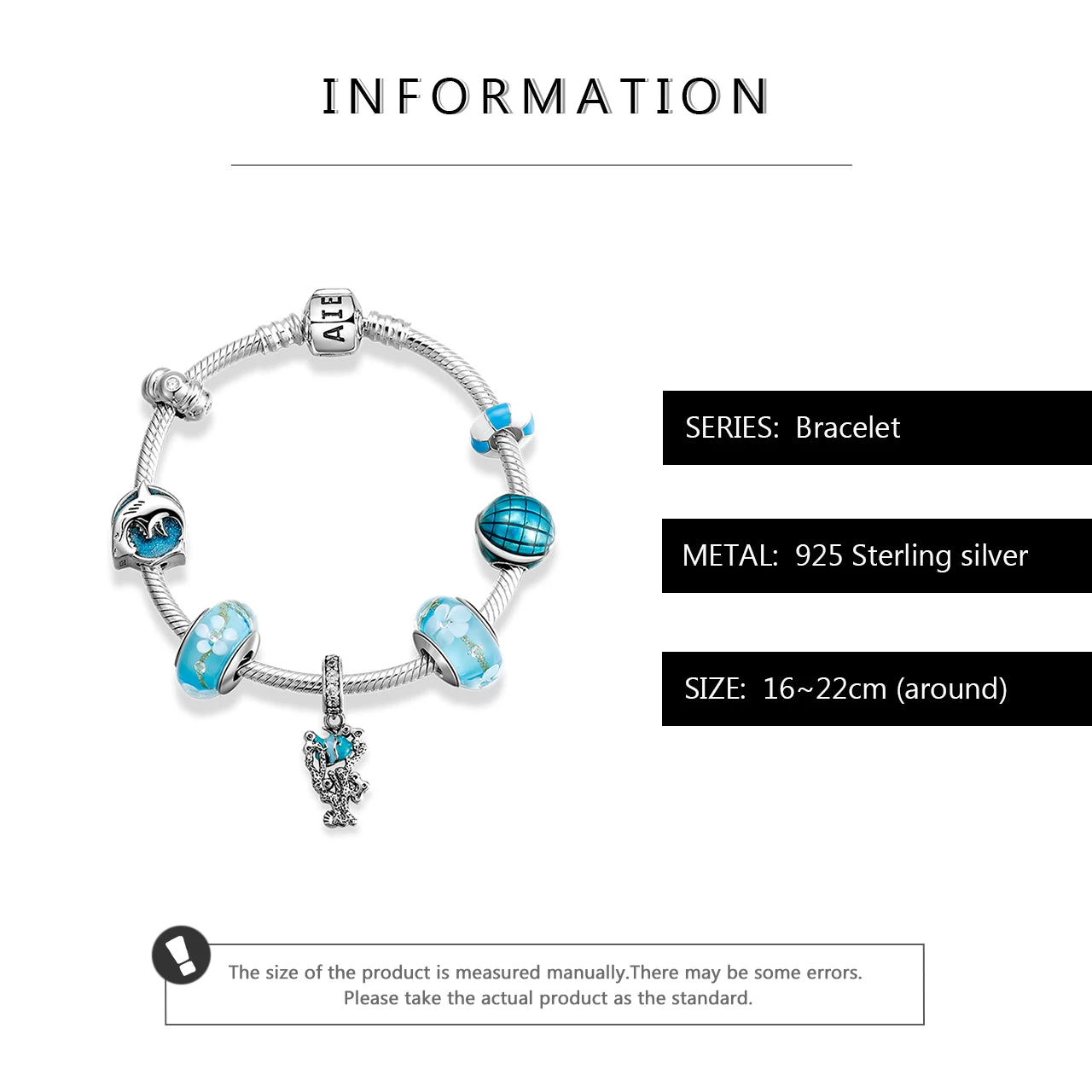 Ocean Bloom Murano Glass Charm Bracelet charm bracelets Shopella