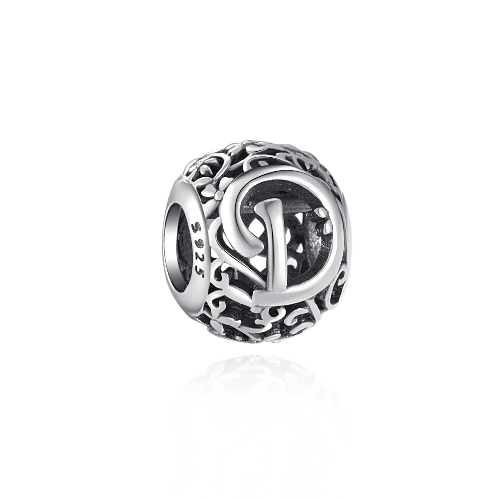 Silver 925 Vintage Letter Charms silver Charms Shopella D a