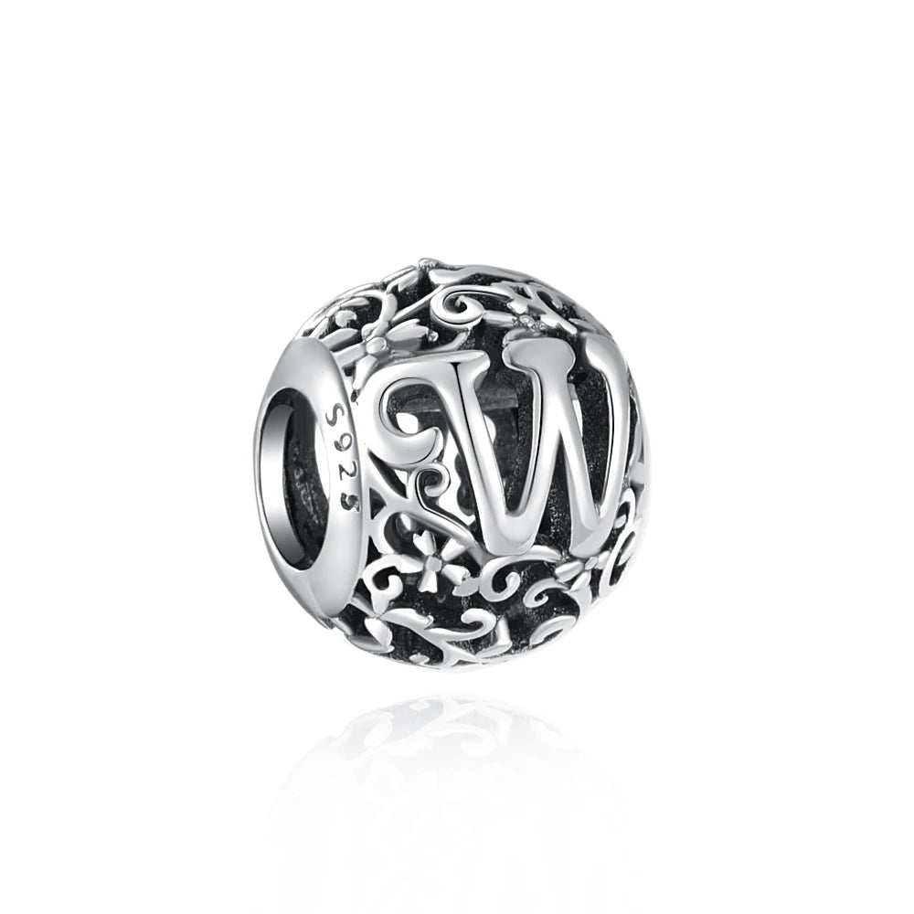 Silver 925 Vintage Letter Charms silver Charms Shopella W a