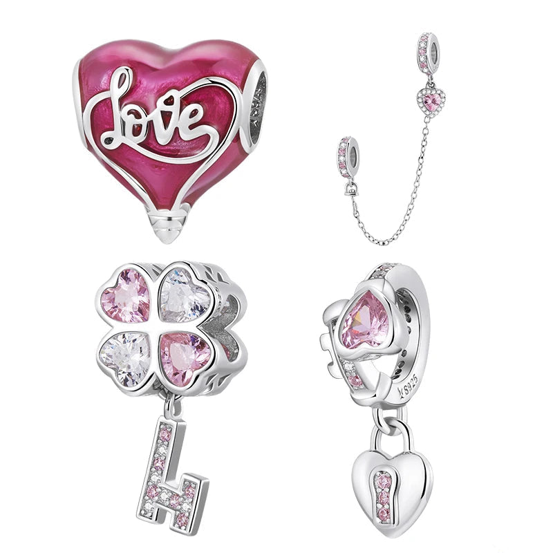 Love Lock Pendant 925 Sterling Silver silver Charms Shopella
