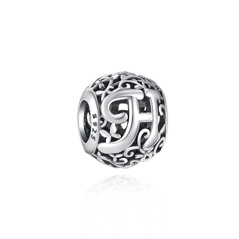 Silver 925 Vintage Letter Charms silver Charms Shopella H a