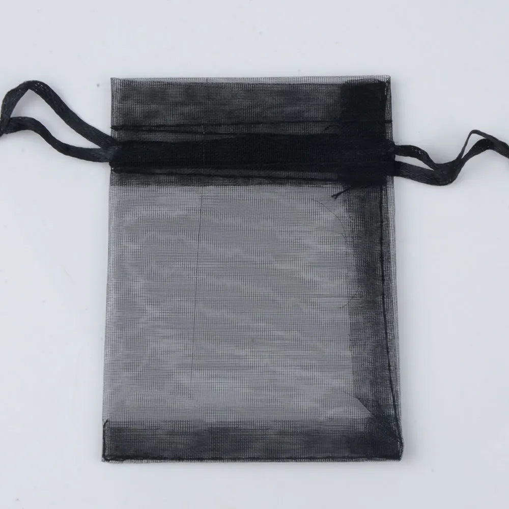 50pcs/100pcs 10x15cm 13x18cm Colorful Organza Jewelry Bags  Shopella No.2 black 13X18cm-100pcs 