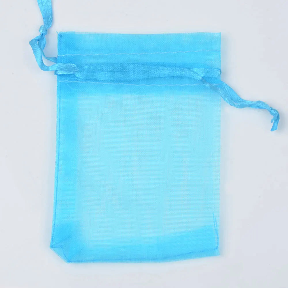 50pcs/100pcs 10x15cm 13x18cm Colorful Organza Jewelry Bags  Shopella No.16 aquamarine 10X15cm-100pcs 