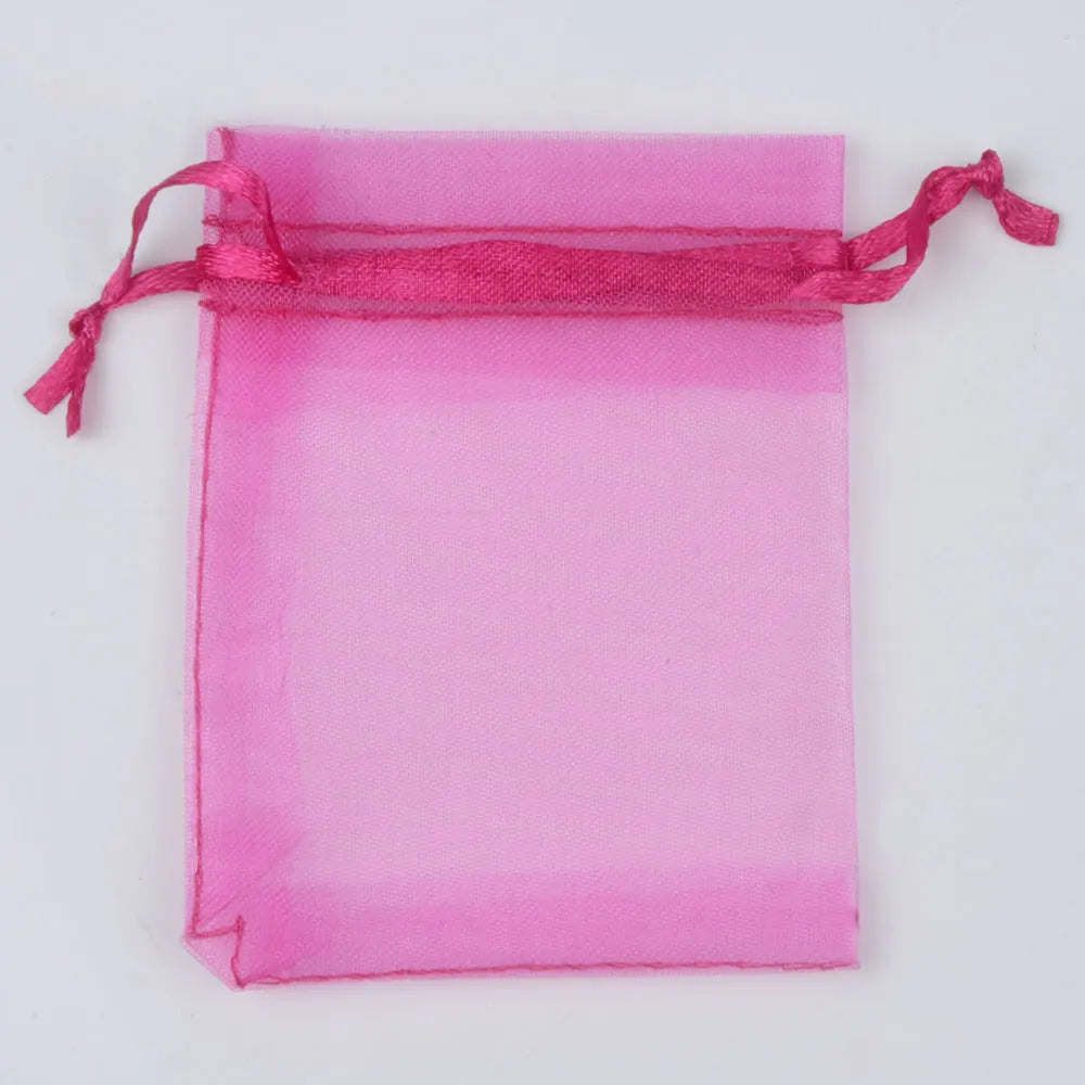 50pcs/100pcs 10x15cm 13x18cm Colorful Organza Jewelry Bags  Shopella No.22 fuchsia 10X15cm-100pcs 