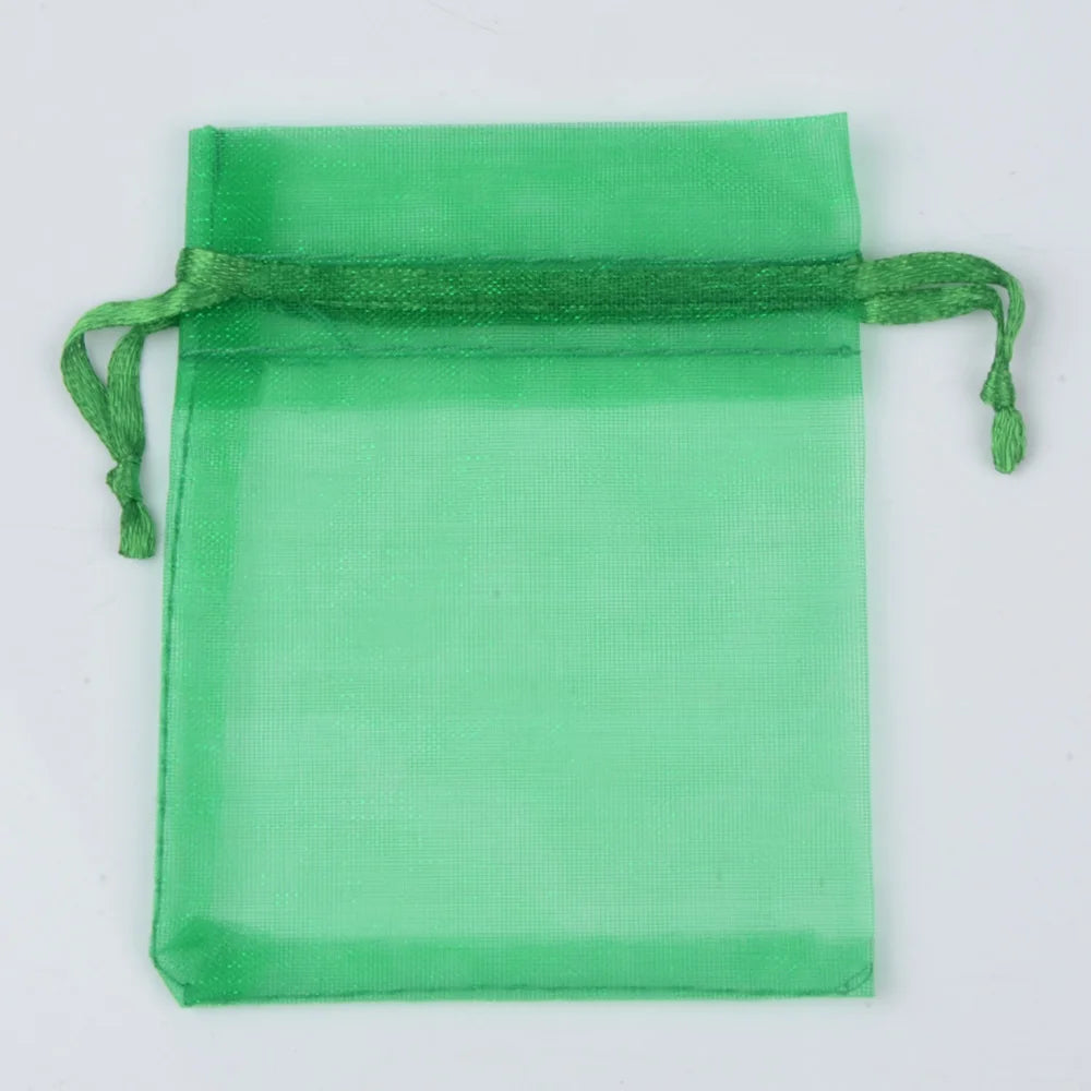 50pcs/100pcs 10x15cm 13x18cm Colorful Organza Jewelry Bags  Shopella No.13 dark green 10X15cm-100pcs 