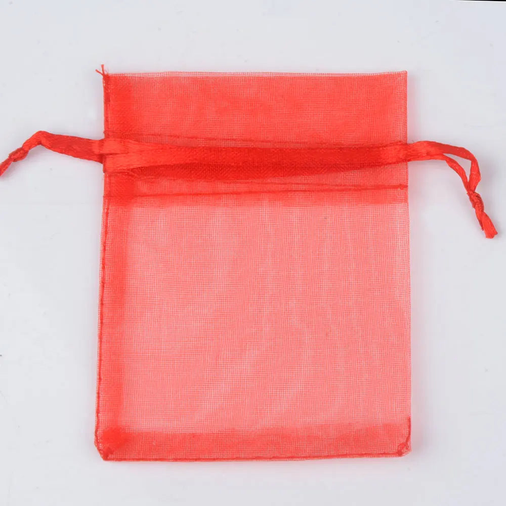 50pcs/100pcs 10x15cm 13x18cm Colorful Organza Jewelry Bags  Shopella No.19 red 10X15cm-100pcs 