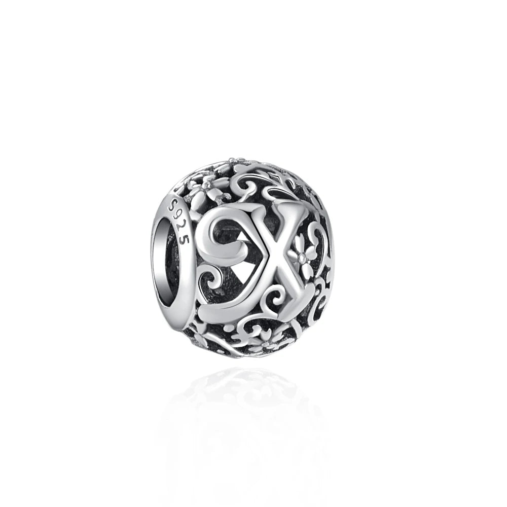 Silver 925 Vintage Letter Charms silver Charms Shopella