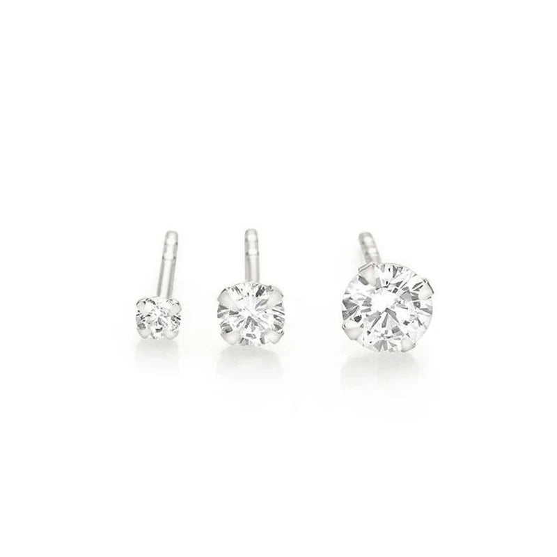 3pcs 925 Sterling Silver Stud Earrings Dropshipman silver color