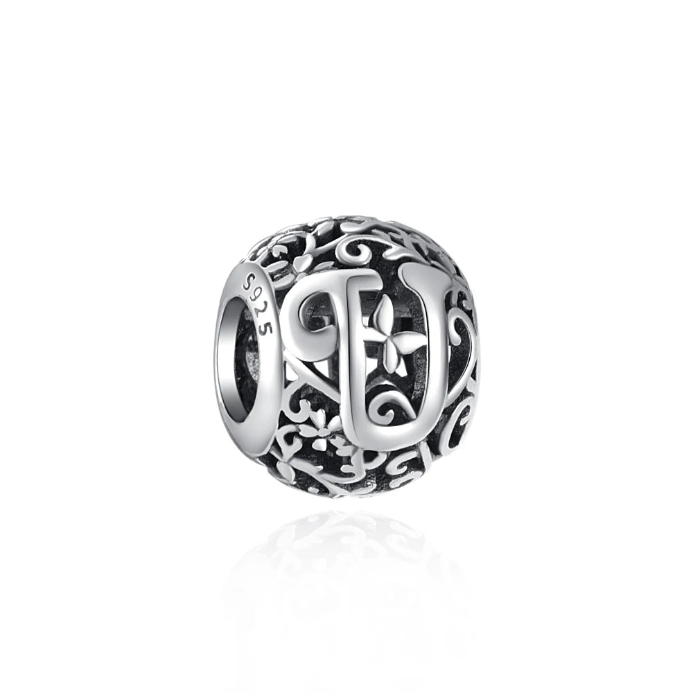 Silver 925 Vintage Letter Charms silver Charms Shopella