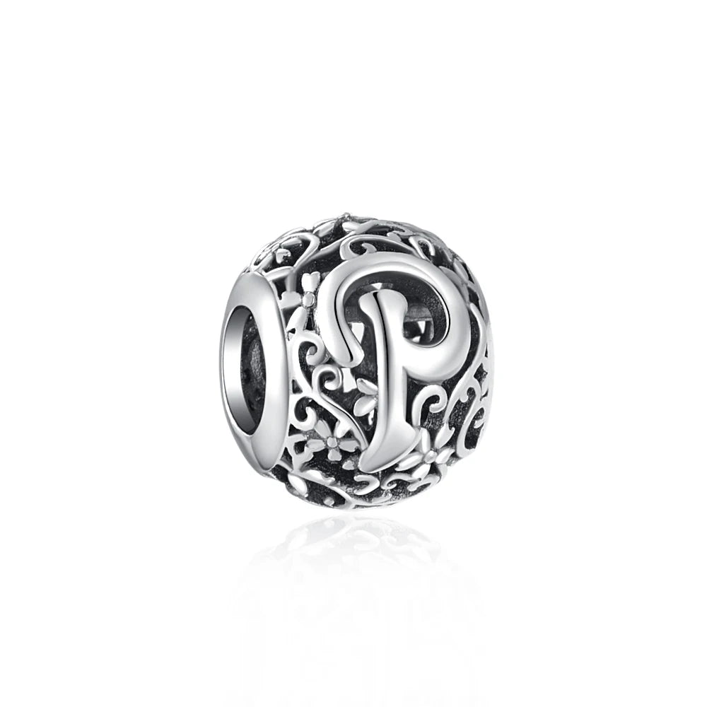 Silver 925 Vintage Letter Charms silver Charms Shopella P a
