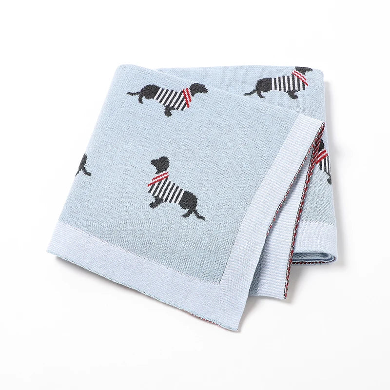 100%Cotton Knit Baby Blanket kids Accessories Shopella White