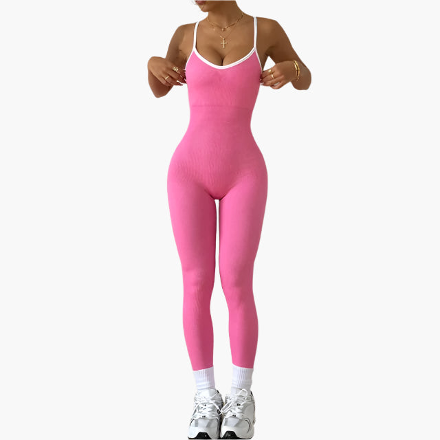 The Milan Flow Jumpsuit yoga outfit Dropshipman Pink S