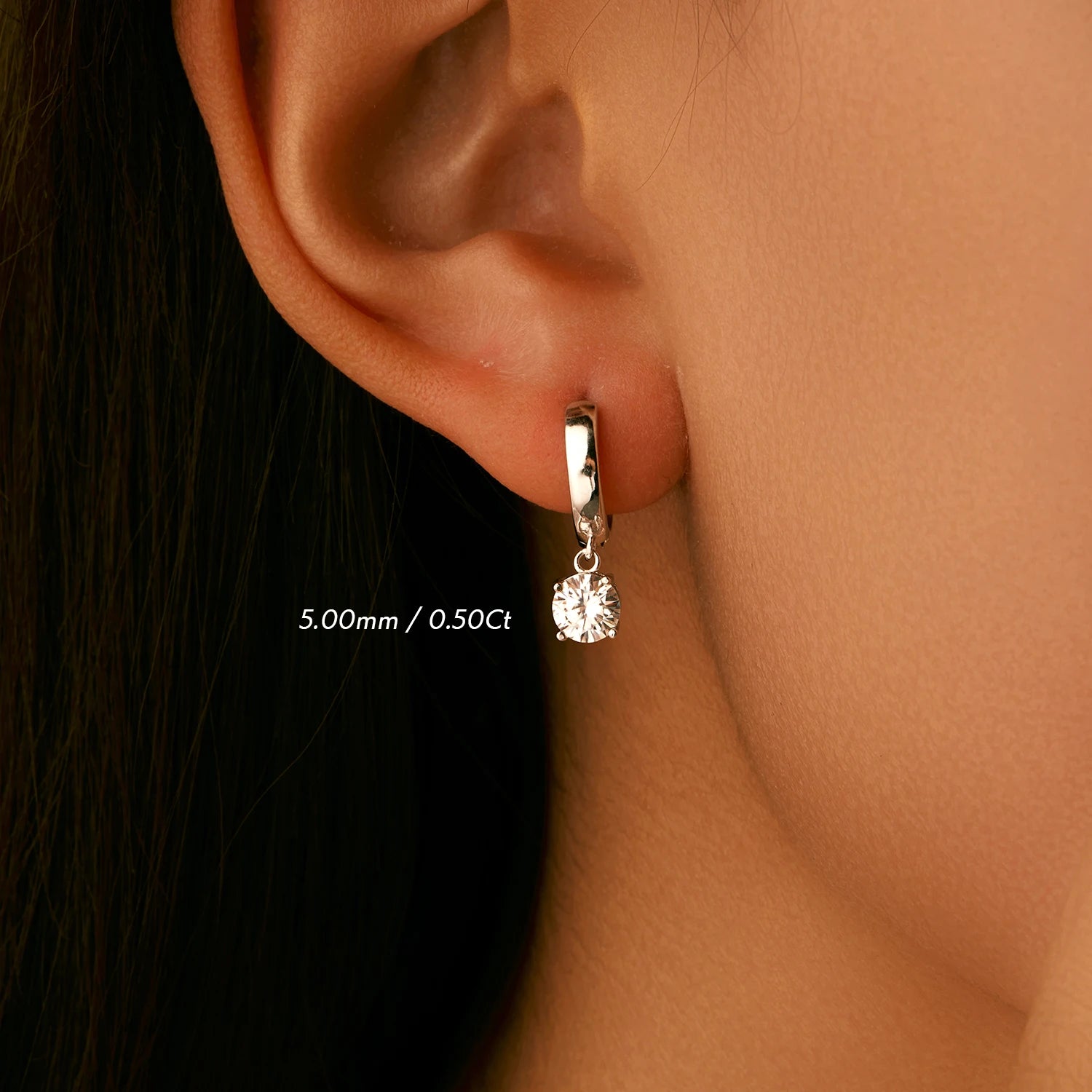1.0CT D Color Moissanite Hoops earrings Dropshipman