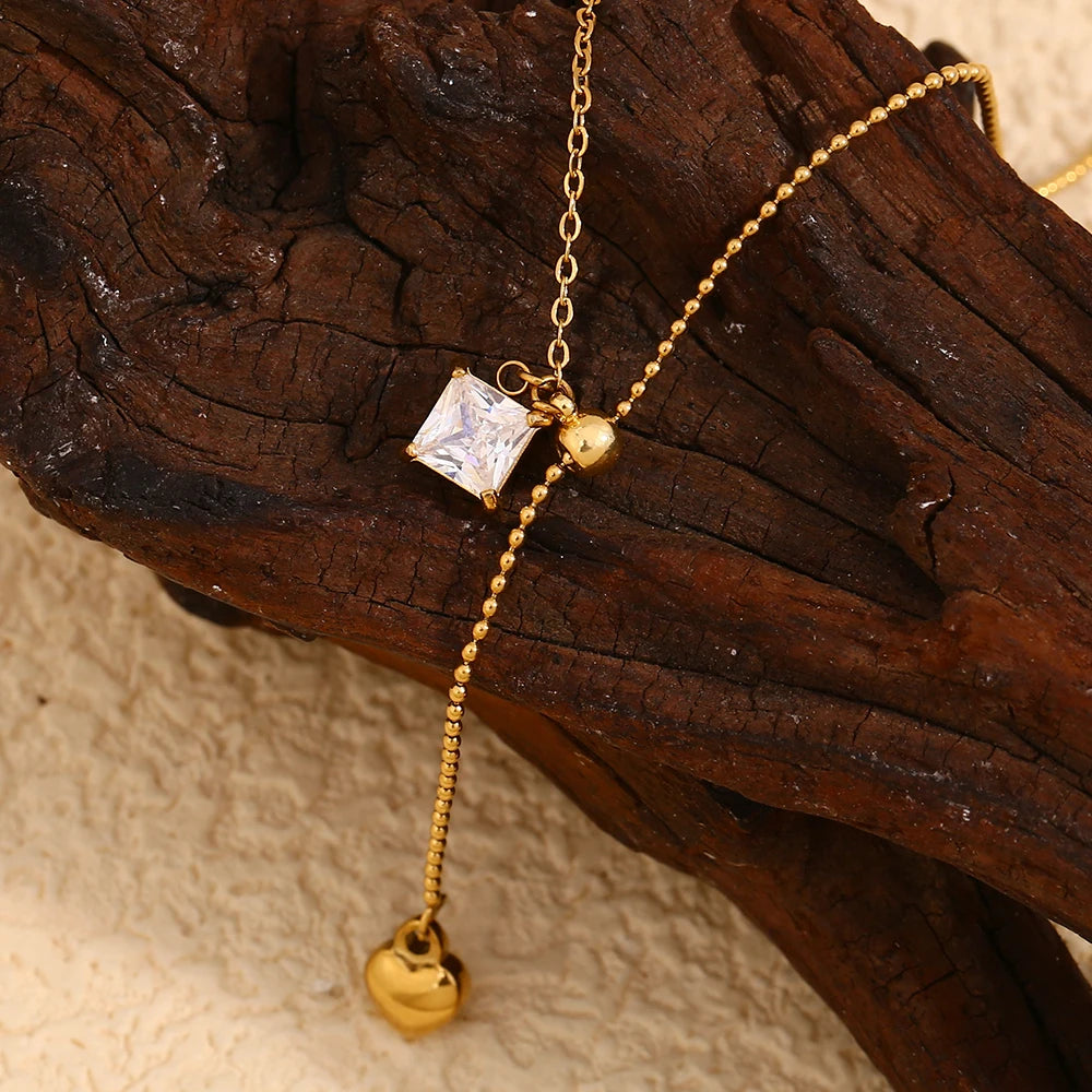 Zircon Heart Glow Necklace Dropshipman