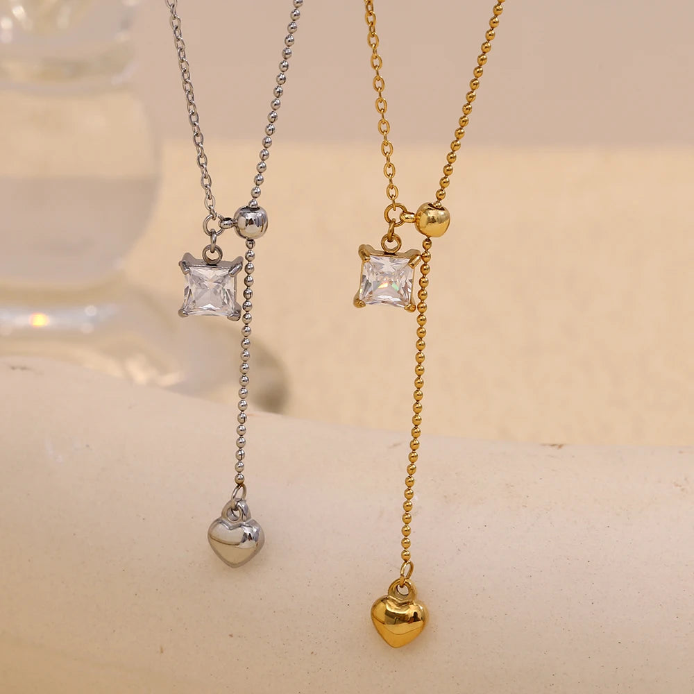 Zircon Heart Glow Necklace Dropshipman