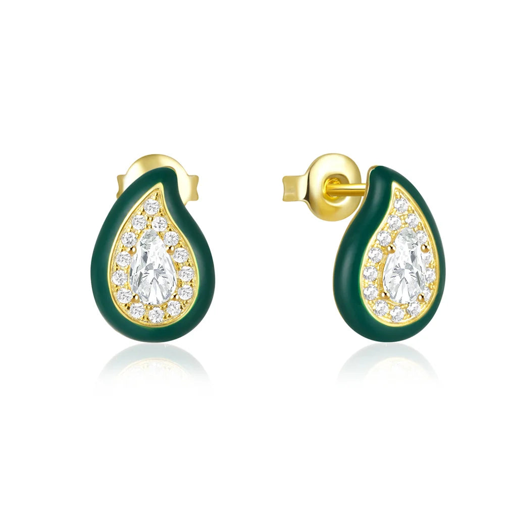 925 Sterling Silver Blue and Green Zircon Earrings Evil Eye Luxury Water Drop Ear Buckles For Women Party Elegent Fine Jewelry Dropshipman 1