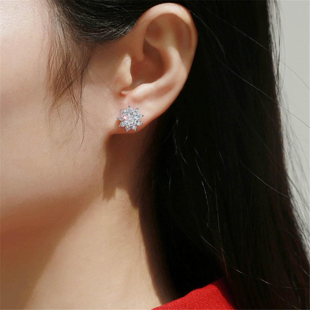 925 Sterling 1CT Moissanite Stud Earrings sterling silver earrings Dropshipman