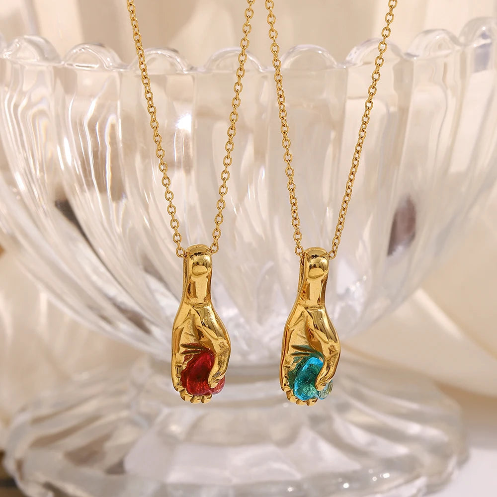 Hand Held Heart Necklace necklaces Dropshipman