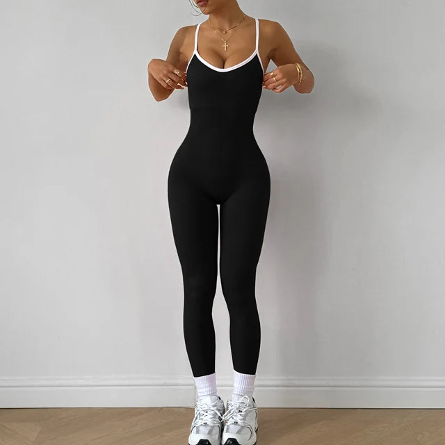 The Milan Flow Jumpsuit yoga outfit Dropshipman Black M