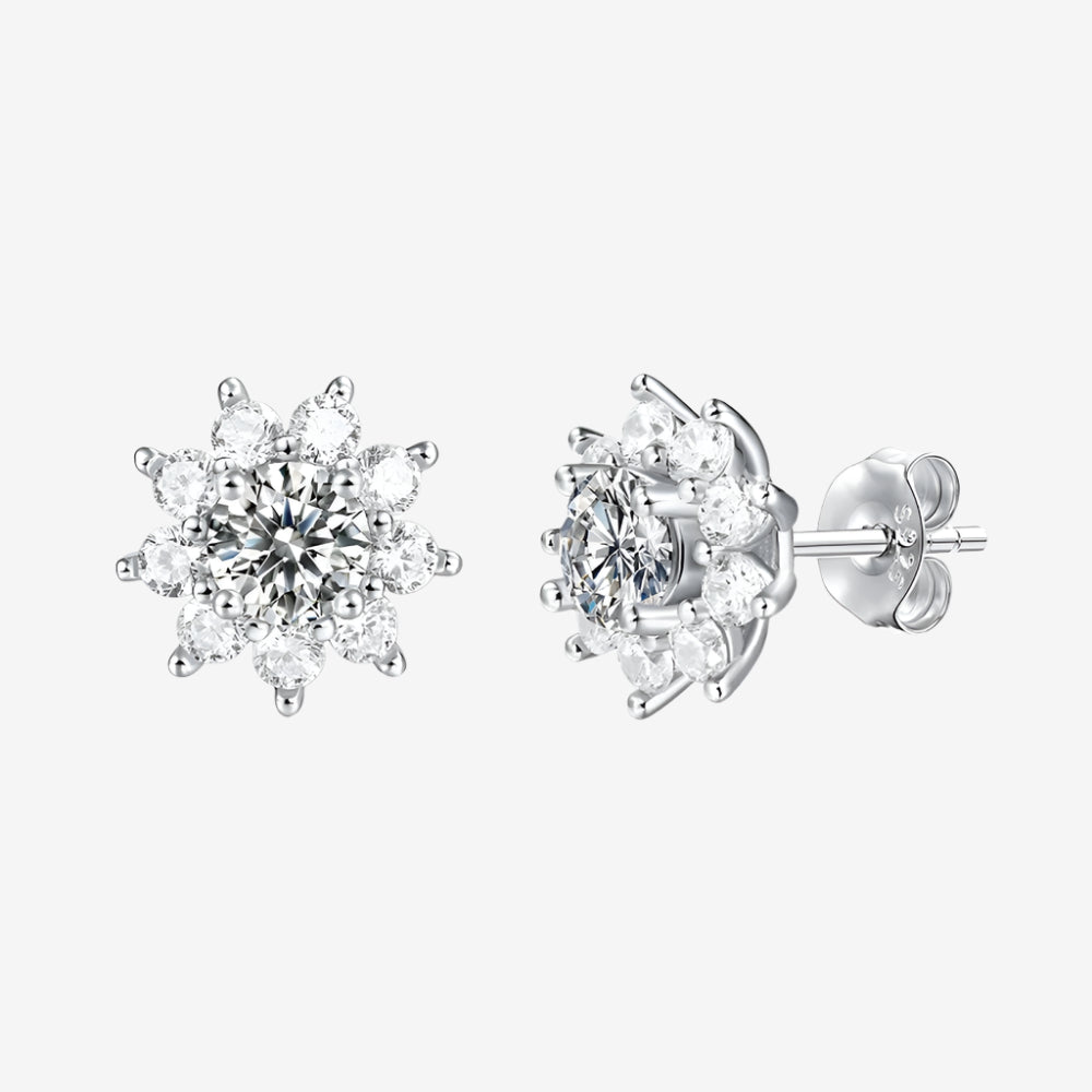 925 Sterling 1CT Moissanite Stud Earrings sterling silver earrings Dropshipman