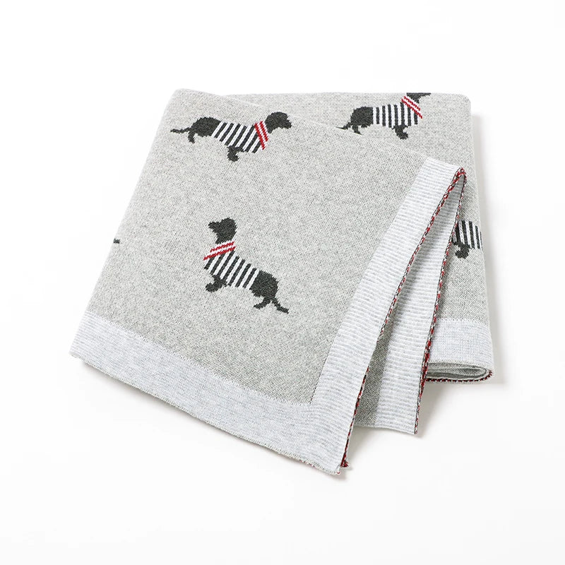 100%Cotton Knit Baby Blanket kids Accessories Shopella Grey