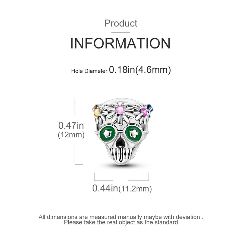 Retro Rainbow Daisy Skull Charm Dropshipman