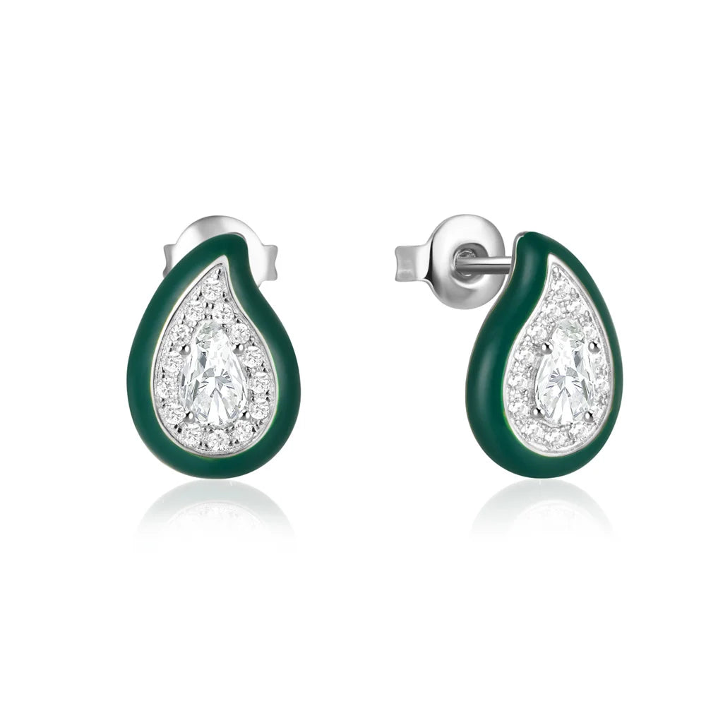 925 Sterling Silver Blue and Green Zircon Earrings Evil Eye Luxury Water Drop Ear Buckles For Women Party Elegent Fine Jewelry Dropshipman 2
